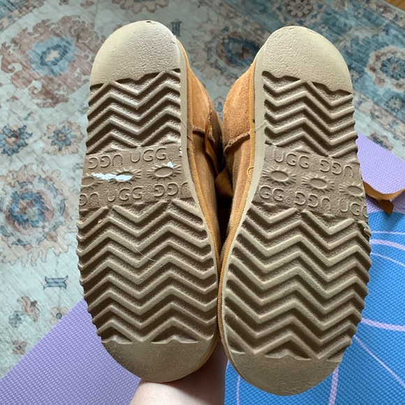 Tall Ugg Nomad ribbon lace up boots sherpa lined suede leather flats - Picture 7 of 16